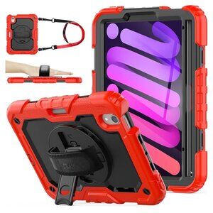 iPad Mini 6 Screen Protector Pencil Holder Rotating Hand Strap] &Stand, Drop-Pro